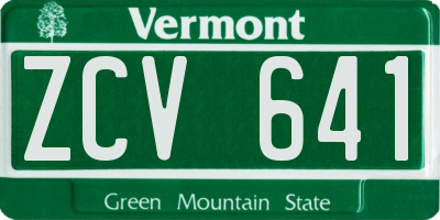 VT license plate ZCV641