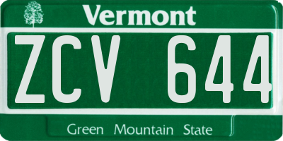 VT license plate ZCV644