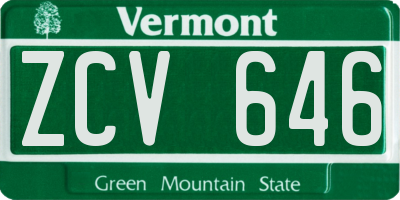 VT license plate ZCV646