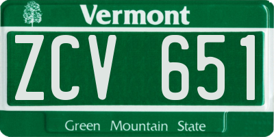 VT license plate ZCV651