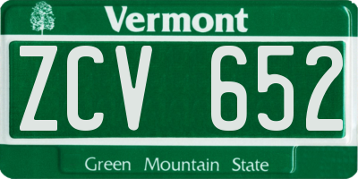 VT license plate ZCV652