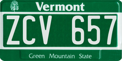 VT license plate ZCV657
