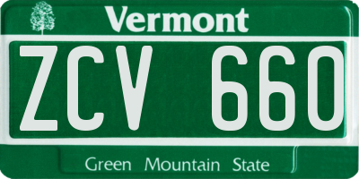 VT license plate ZCV660