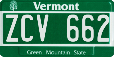 VT license plate ZCV662