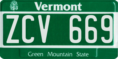 VT license plate ZCV669