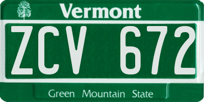 VT license plate ZCV672