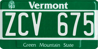 VT license plate ZCV675