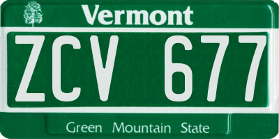 VT license plate ZCV677