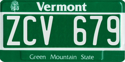 VT license plate ZCV679