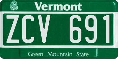 VT license plate ZCV691