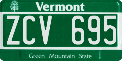 VT license plate ZCV695