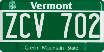VT license plate ZCV702