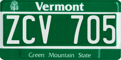 VT license plate ZCV705