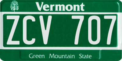 VT license plate ZCV707