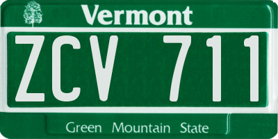 VT license plate ZCV711