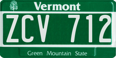 VT license plate ZCV712
