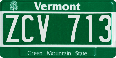 VT license plate ZCV713