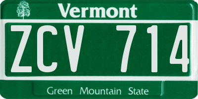 VT license plate ZCV714