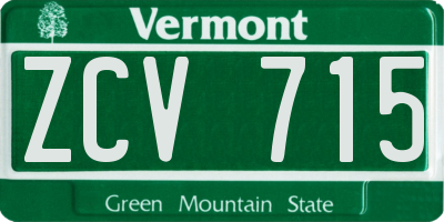 VT license plate ZCV715