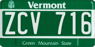 VT license plate ZCV716