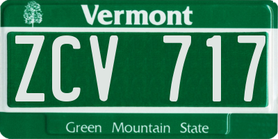 VT license plate ZCV717