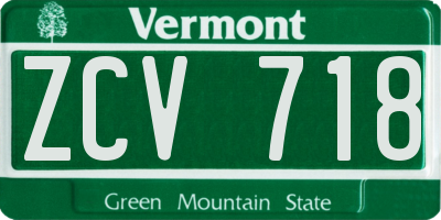 VT license plate ZCV718