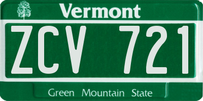 VT license plate ZCV721