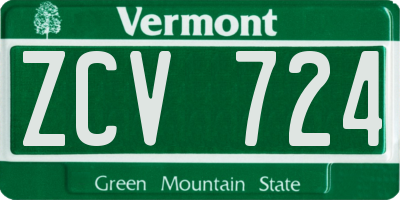 VT license plate ZCV724
