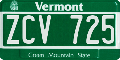 VT license plate ZCV725