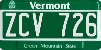 VT license plate ZCV726