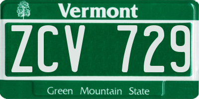 VT license plate ZCV729