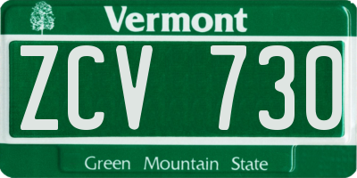 VT license plate ZCV730
