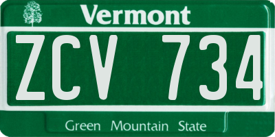 VT license plate ZCV734