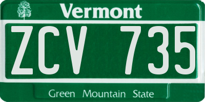 VT license plate ZCV735