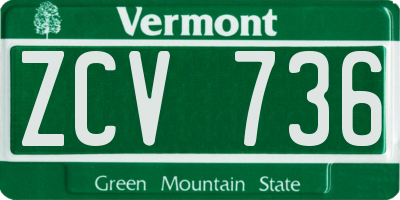 VT license plate ZCV736
