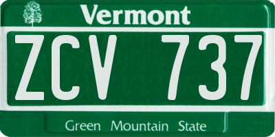 VT license plate ZCV737