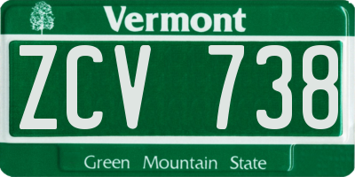 VT license plate ZCV738