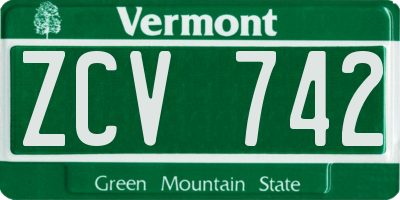 VT license plate ZCV742