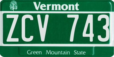 VT license plate ZCV743