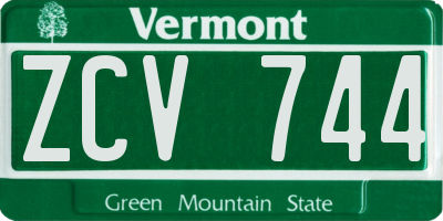 VT license plate ZCV744
