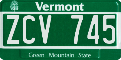 VT license plate ZCV745