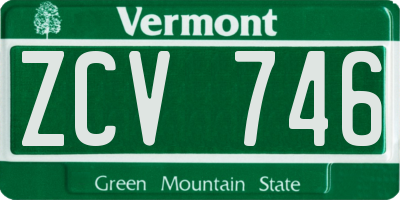 VT license plate ZCV746