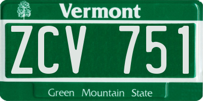 VT license plate ZCV751