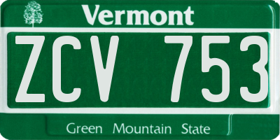 VT license plate ZCV753