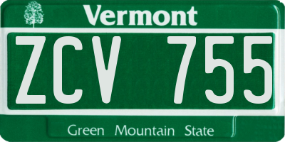 VT license plate ZCV755