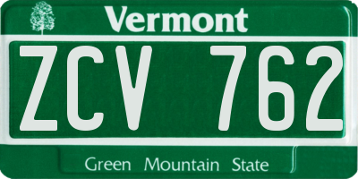 VT license plate ZCV762