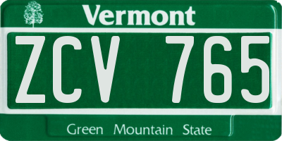 VT license plate ZCV765