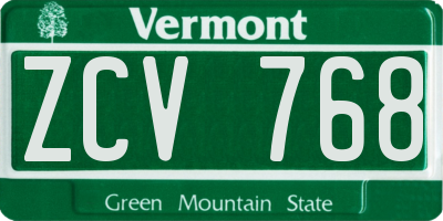 VT license plate ZCV768