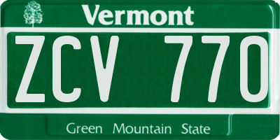 VT license plate ZCV770