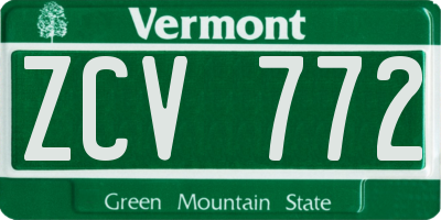 VT license plate ZCV772